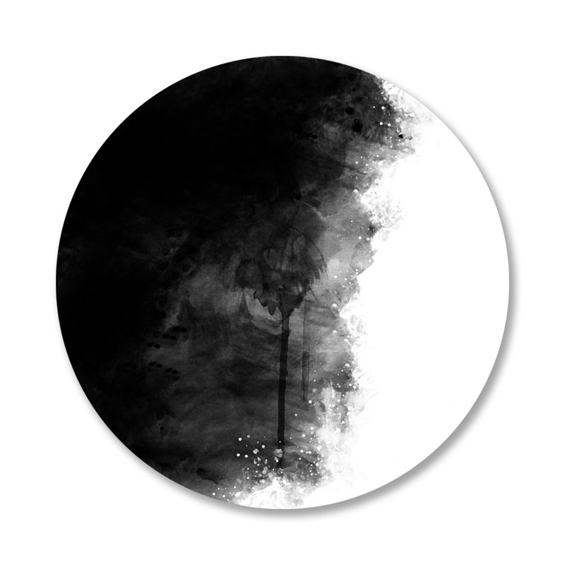 Palmier noir - peinture sur acrylique, H 36 po x l 36 po, Acrylique sans cadre