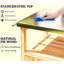 Robuste, support de gril, table chauffante, armoire de rangement, pivotant, chariot d'extérieur, plateau de table, structure en bois, caractéristiques de mobilité