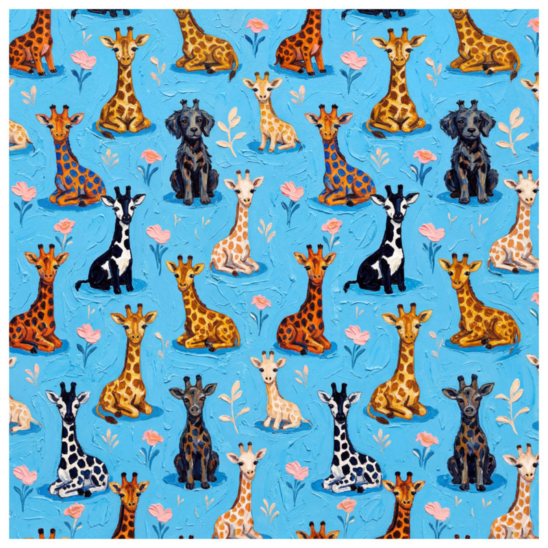 Édredon girafe à motif floral, Simple extra long