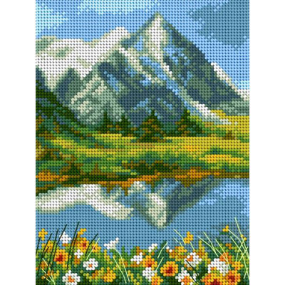 Orchidea Needlepoint canvas for halfstitch without yarn Summer in the Mountains 2624F - Printed Tapestry Canvas
