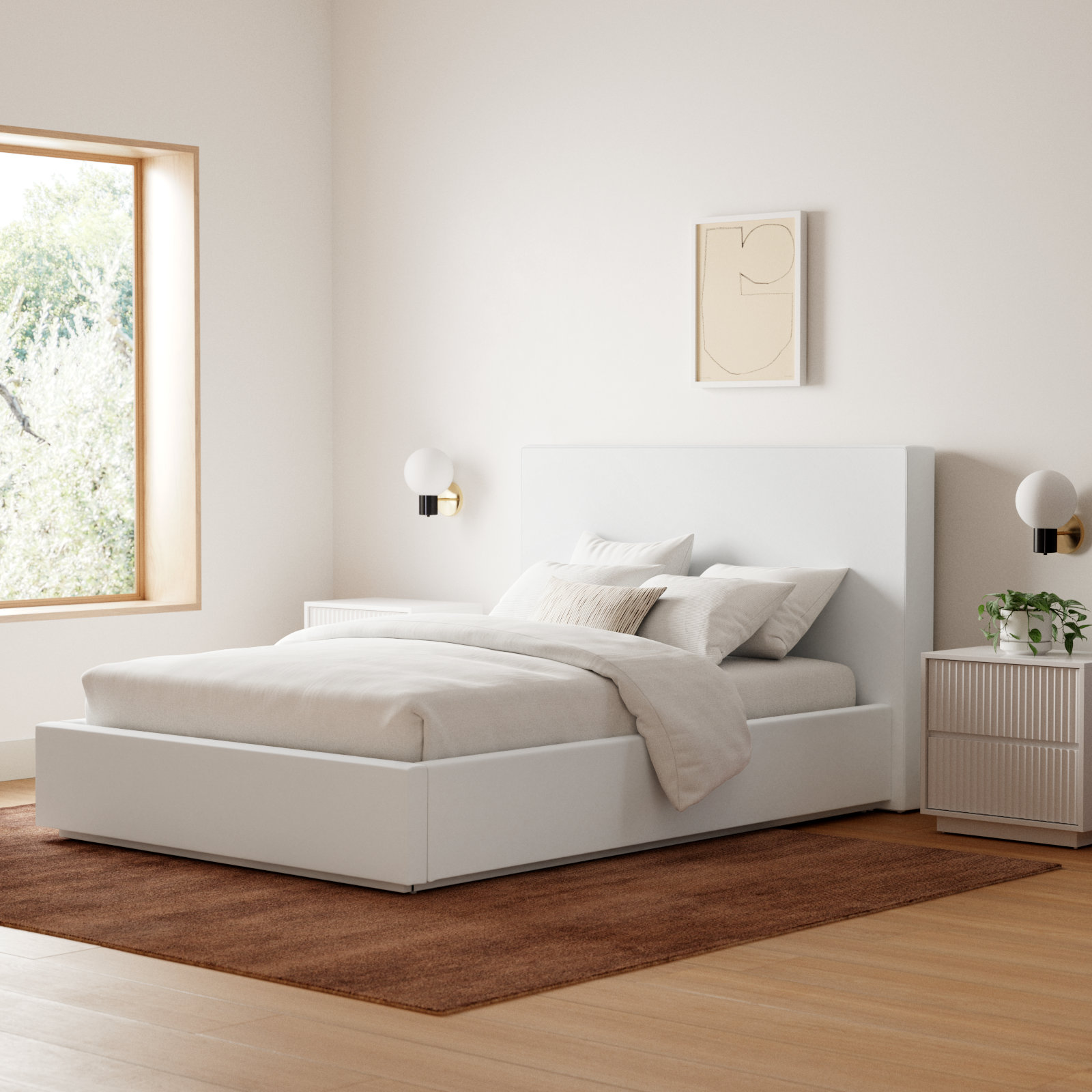 Baccarat Platform Bed, Queen, Pearl