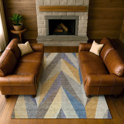 Premium Machine Washable Mayfield AMF2265 Geometric Rug