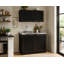 Ensemble de meubles de cuisine Millwood Pines Ashura 39,3 po (100 cm) de largeur, en bois fabriqué, comprenant un meuble sous-évier et un meuble haut – Wengé-131154034