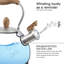 Creative Home 2,6 pte Théière en acier inoxydable avec poignée en bois pliable et fond en aluminium pour une eau bouillante, noir opaque