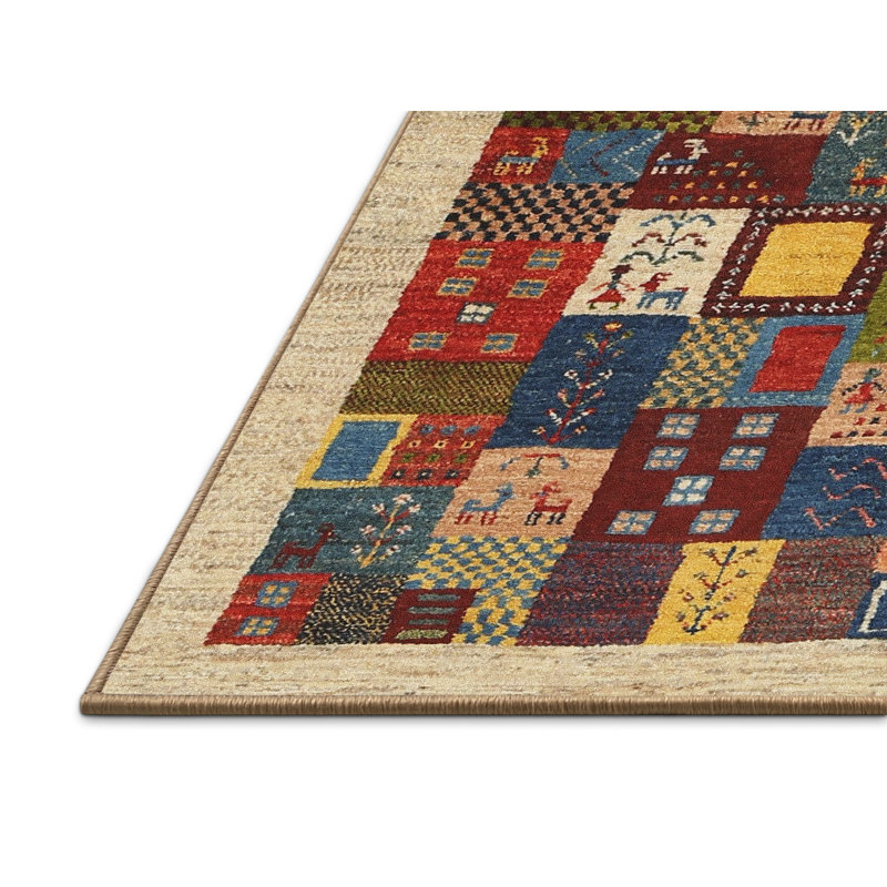 Tapis beige/brun/gris contemporain, Rectangle 5 pi x 7 pi