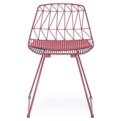 Chaises de bistro en métal Industrial, chaises d'appoint en similicuir rembourrées à dossier géométrique moderne, chaise en métal robuste et légère, chaise de café de cuisine intérieure et extérieure avec patins anti-rayures