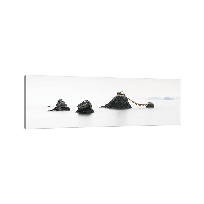 Meoto Iwa Rocks Panorama, Mie Prefecture, Japan by Jan Becke - Wrapped Canvas Panoramic Print