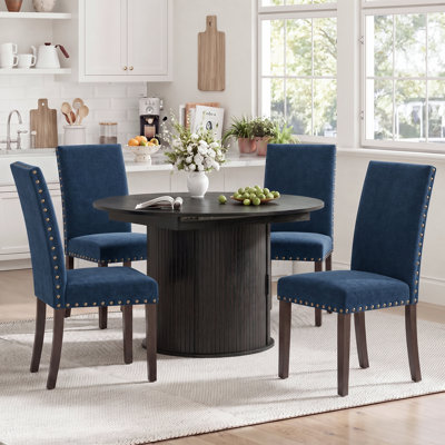 Ensemble de table et de chaises de salle à manger extensibles modernes pour 4 à 6 personnes avec rangement dissimulé