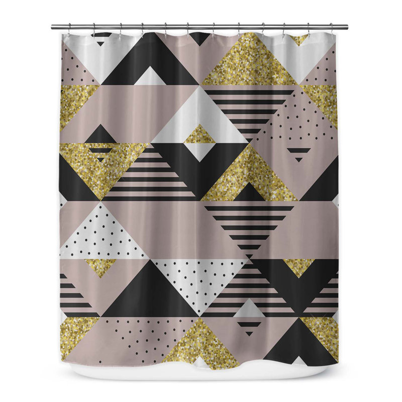 Geometric Shower Curtain, 90" H x 70" W