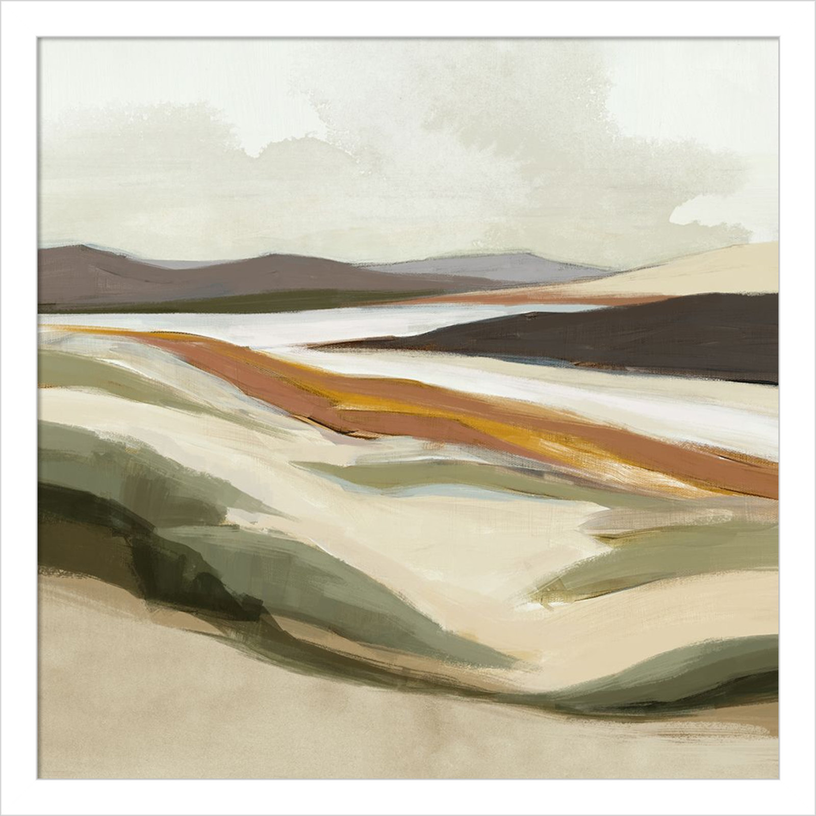 Fast Land Print by Jacob q, White, 17" H x 17" W
