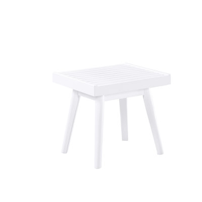 Banc à lattes en bois massif blanc de 19 pouces - ajoute un look contemporain au décor de la maison en blanc
