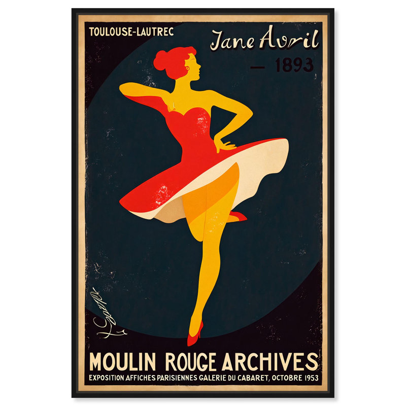 «Moulin Rouge», reproduction d'art sur toile par Art Remedy, H 46 po x l 31 po, Structure noire