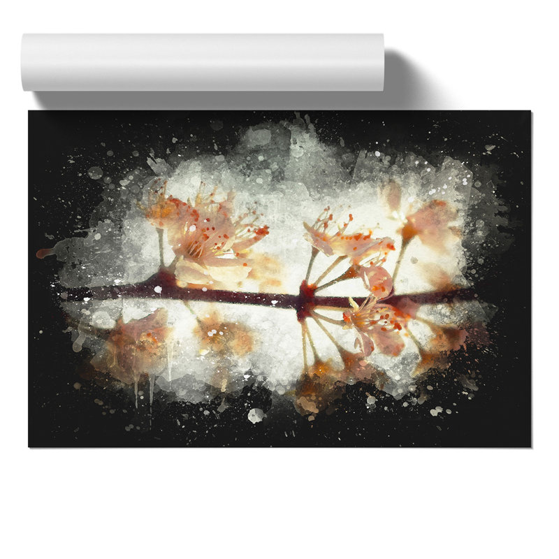 Pink Cherry Blossom Flowers Vol.12 - Unframed Painting, 59cm H x 84cm W x 0.1cm D
