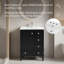 Meuble-lavabo compact avec lavabo en céramique, tiroirs à fermeture en douceur et tablettes de rangement fixées à la porte-1774327834