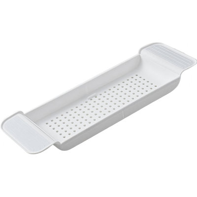 Stretchable Bathtub Tray, Anti-Slip Design, Ultimate Bathtub Caddy Tray,  (White)