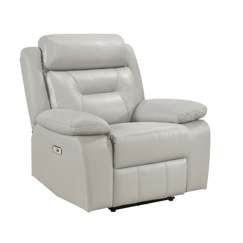  Hornbeck 40" Modern & Contemporary Top Grain Leather Match Power Reclining Chair with One-Touch Power Control, USB Charging & Pocket Coil Seating