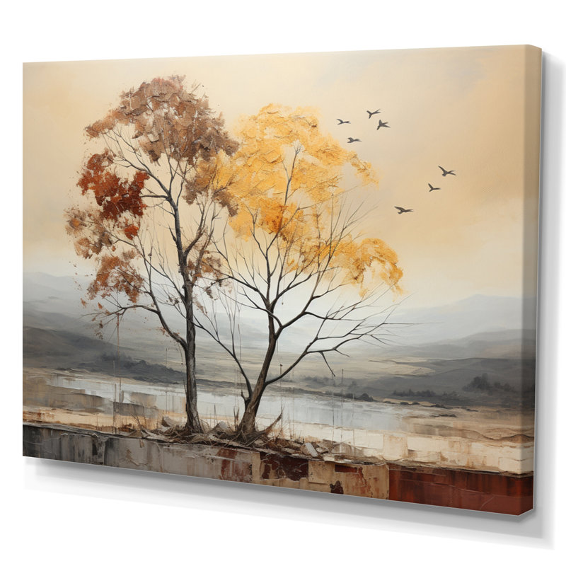 Brich Tree Harmony of - impression, H 34 po x l 44 po x P 1,5 po, Toile tendue