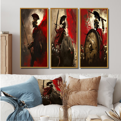 Red 300 Spartan Warriors In Grèce I - Collection d'art mural moderne