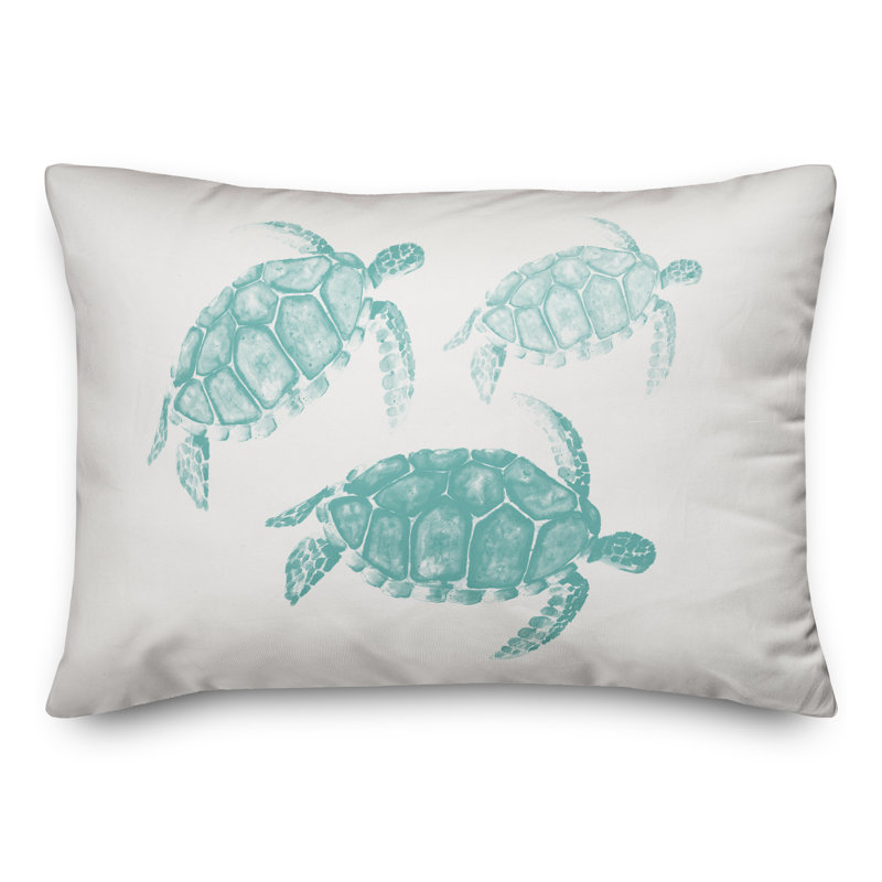  Coussin Watercolor Sea Turtles, Bleu sarcelle