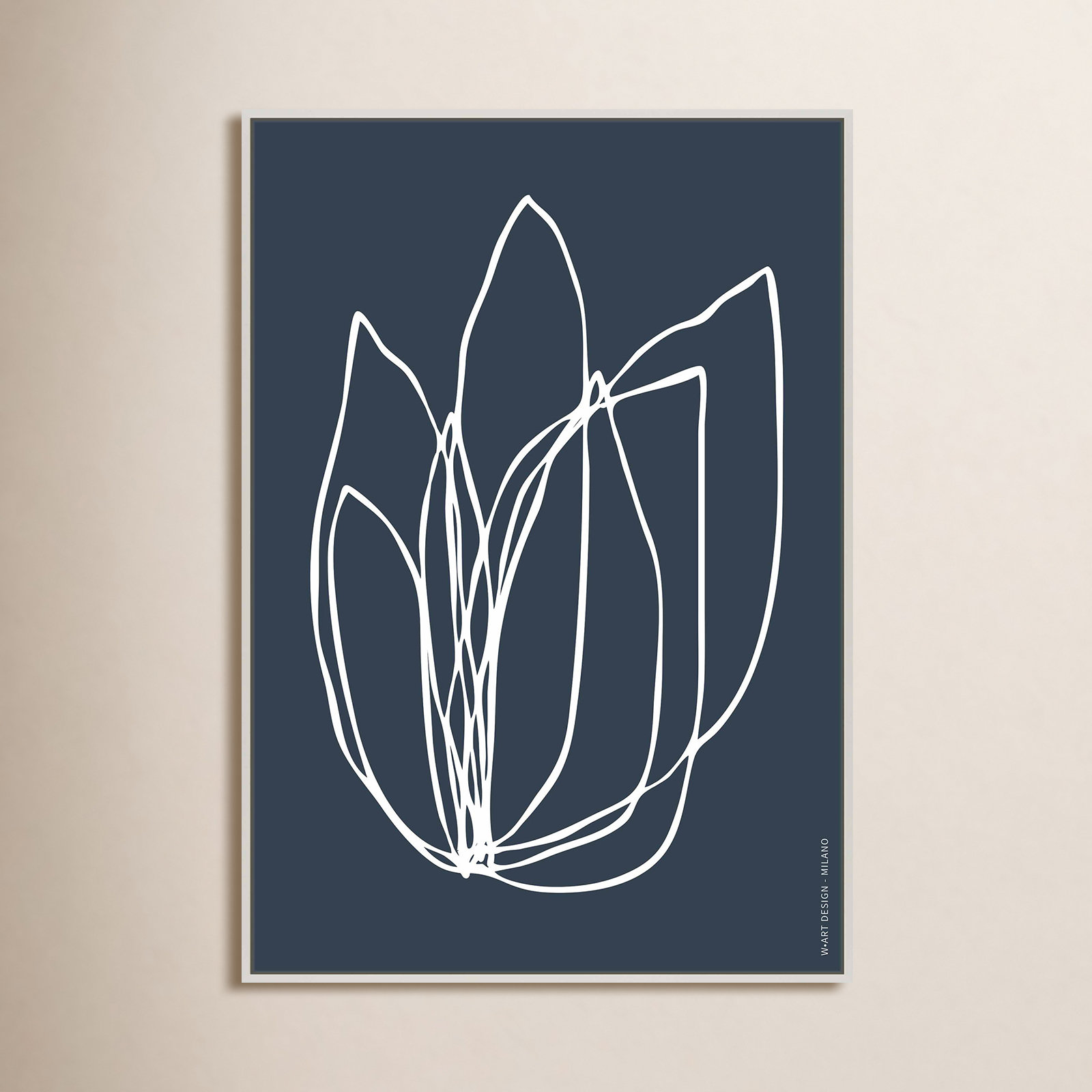 Julieta "Tracings 2" Print by Romina Gadler, White Framed Canvas, 50" H x 35" W x 1.25" D