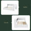 Lit de jour en bois pleine grandeur avec tablettes de rangement, USB, DEL et 2 tiroirs-1410451052