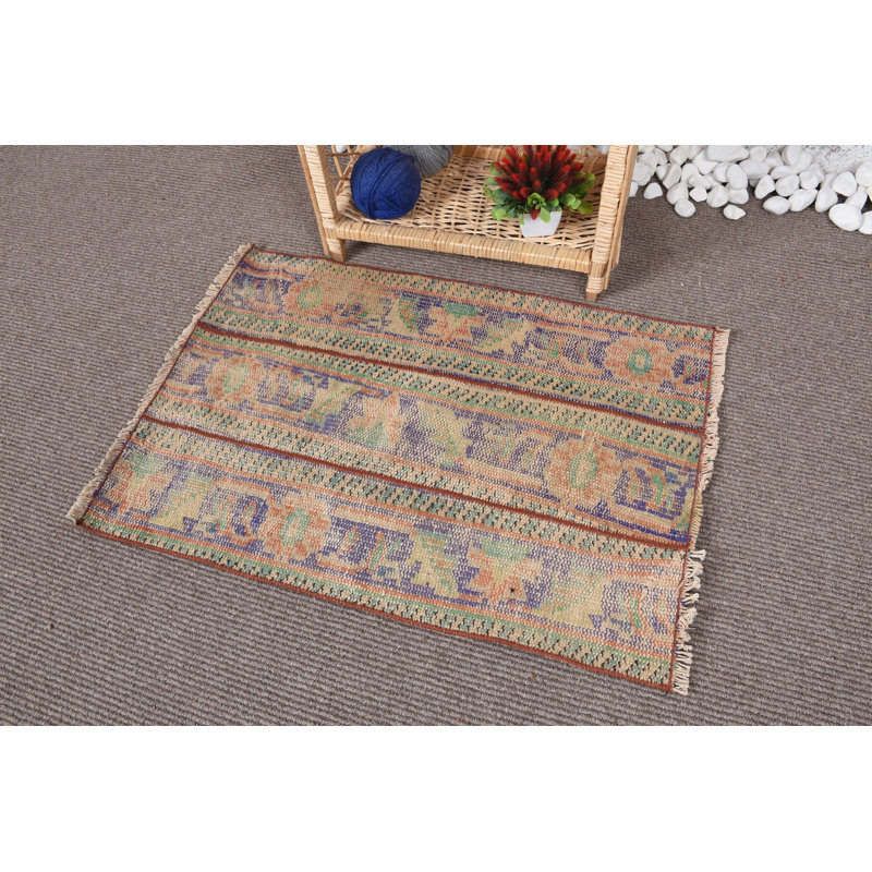 Tapis tissé à plat, tapis orange, tapis turcs, tapis rétro, petit tapis 2 x 2,8 pi, tapis de chambre à coucher