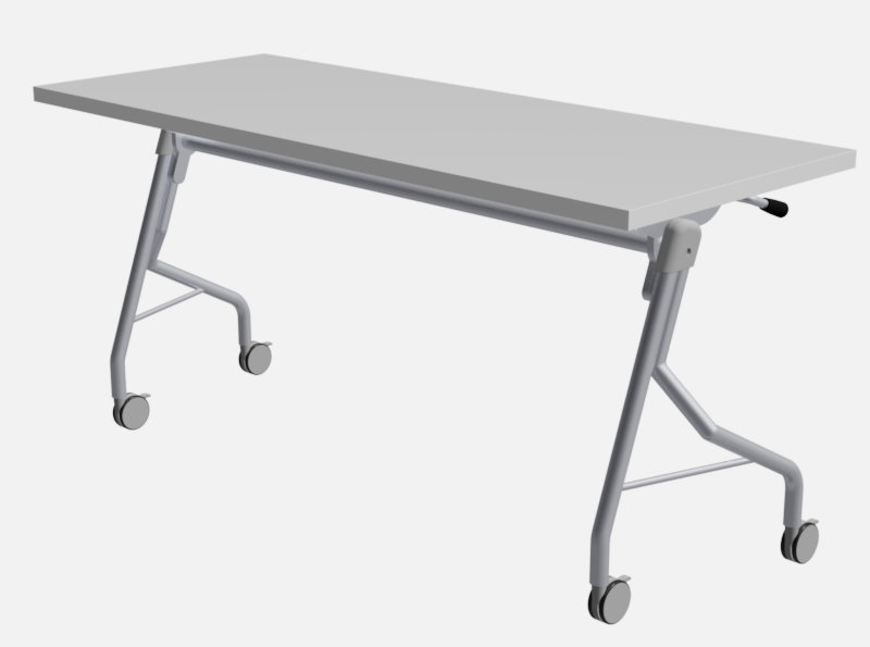 Table de formation avec roulettes Gaona, Blanc de designer, H 29 po x l 60 po x P 24 po