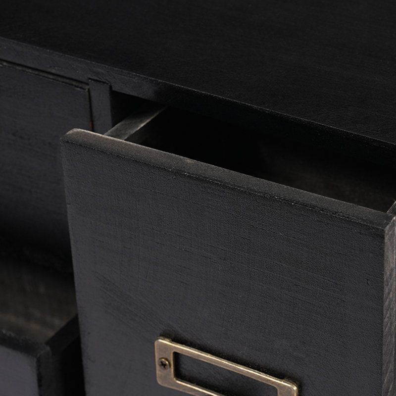 Wood Stackable Desk Organizer with 12 Drawers, Black