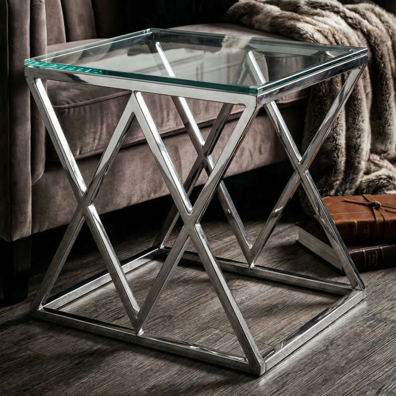 Lorden Glass Top End Table