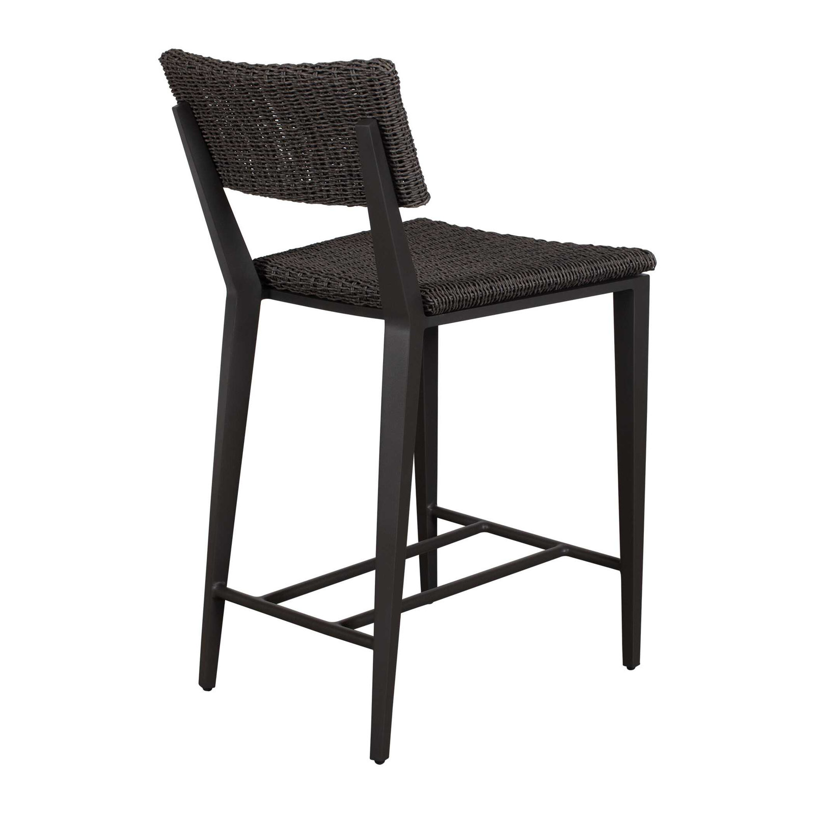 White Patio Bar Stool, 26.25", Black, Black