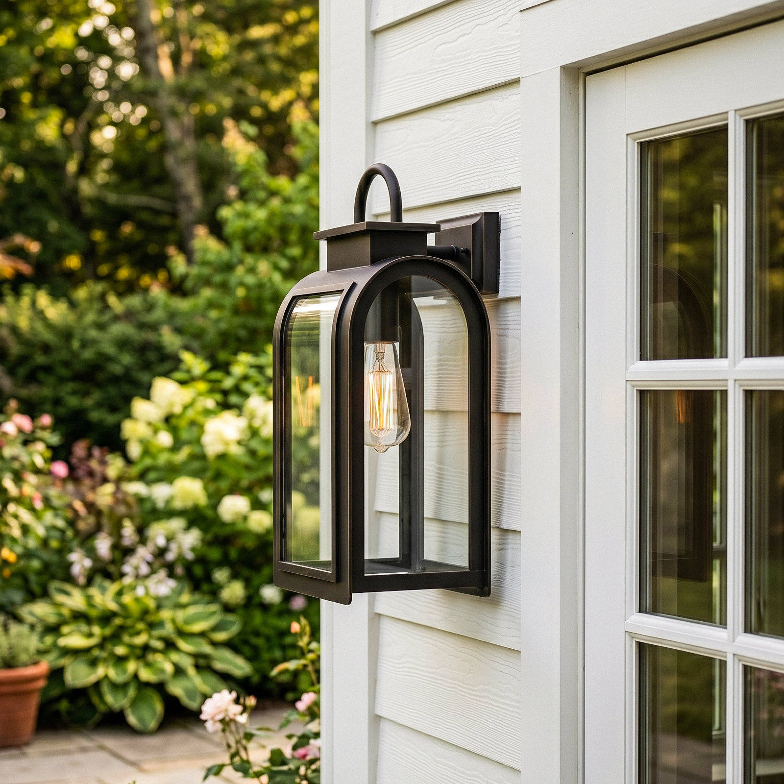Matheus Single Light Outdoor Wall Light, 13.25" H x 6.5" W x 6.875" D