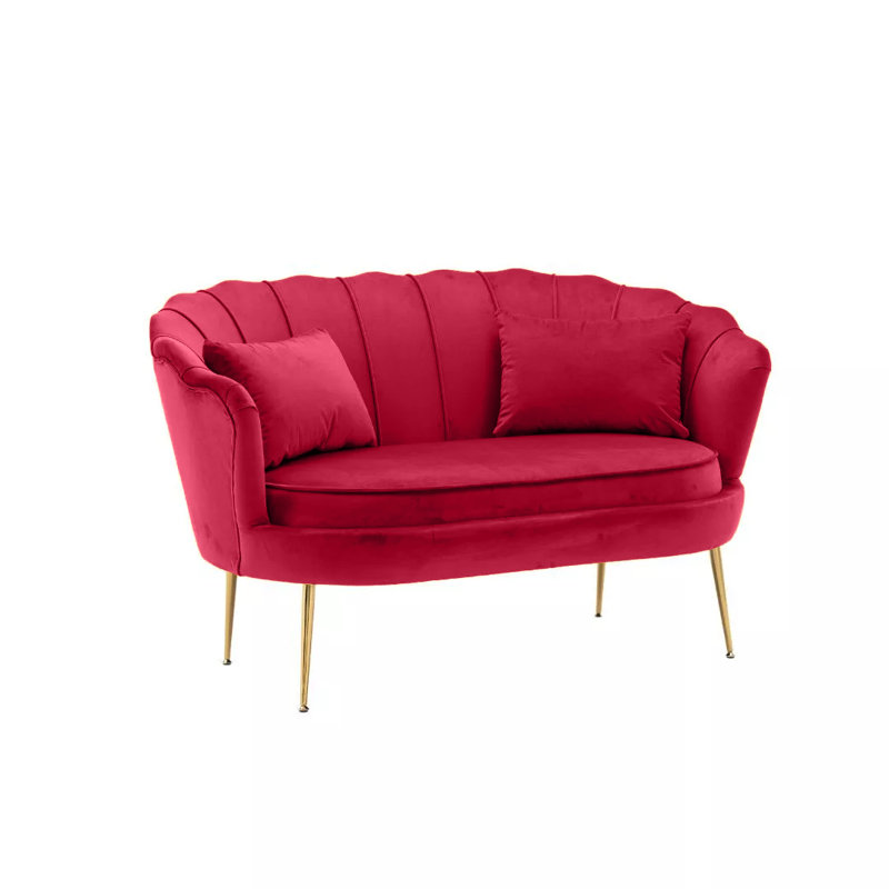 Carney 2 Seater Loveseat Sofa, Raspberry Red
