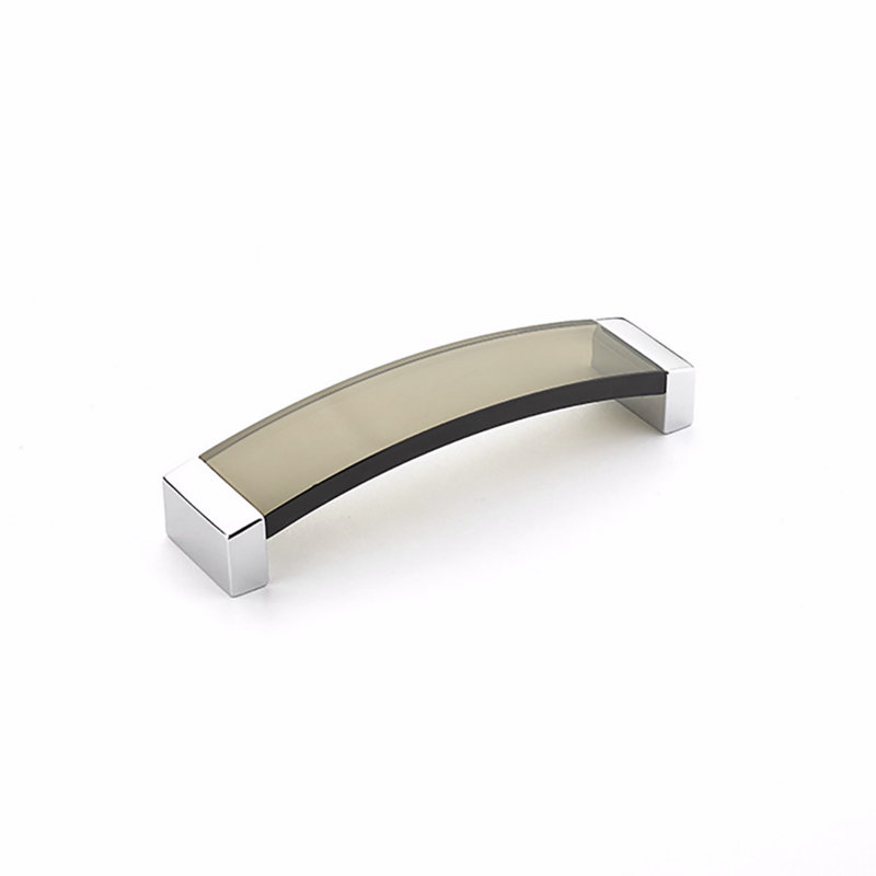 Poignée d'armoire 6 5/16 po Schaub Positano, 5.04", Chrome poli / brun