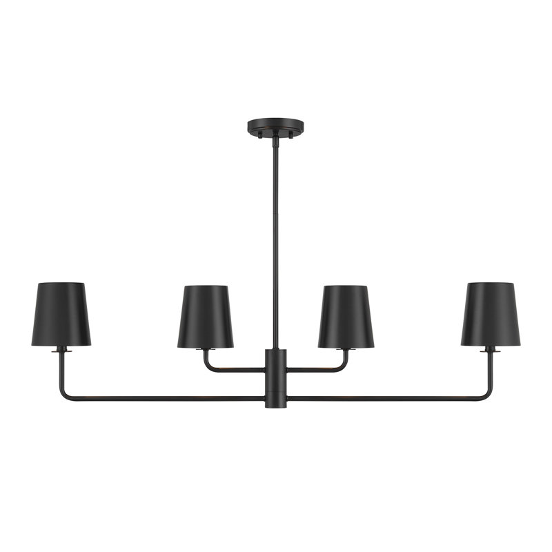 Lustre linéaire à 4 lumières Dipaolo, Noir mat
