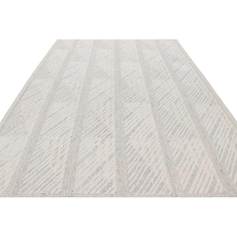 Scandinavian Wool Geometric Area Rug, Rectangle 9' x 12'