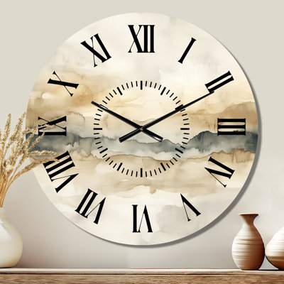 Horloge murale grise et douce Coastal Ripple I