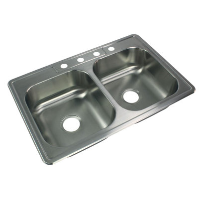 33'' L Double Bowl Stainless Steel Kitchen Sink