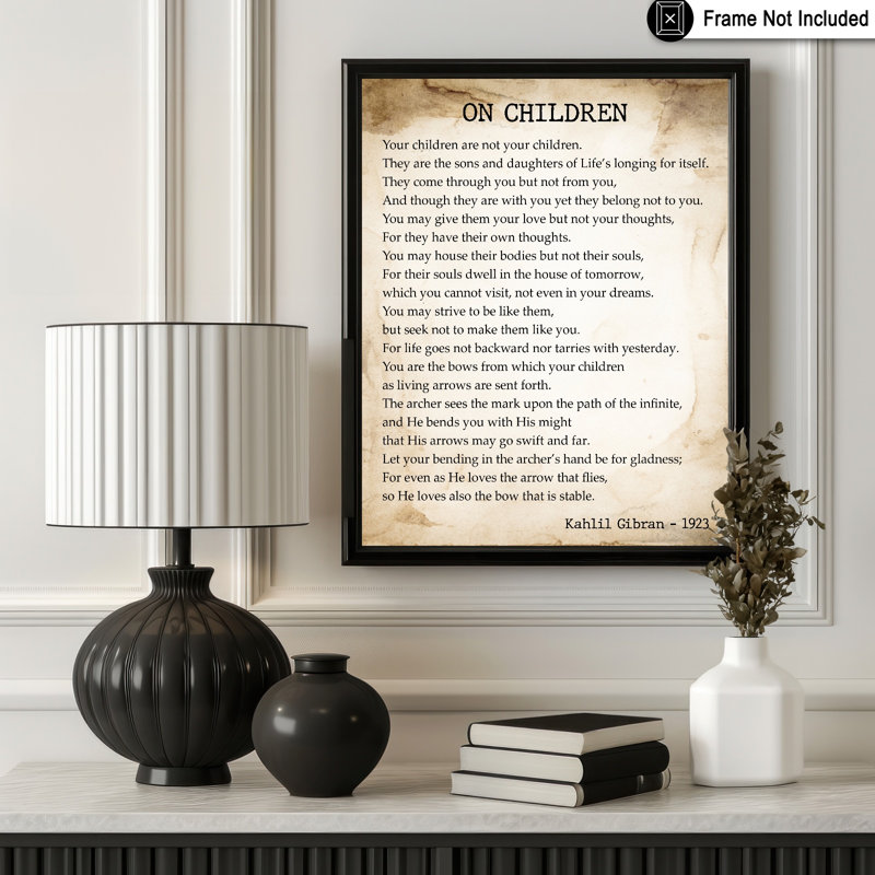 Citation «On Children», Unframed, Poster, 12"H x 16"W