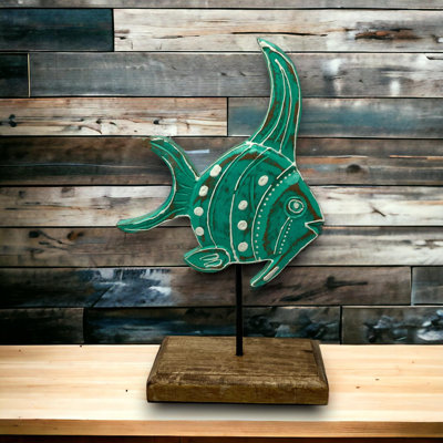 Agatha AngelFish on Stand - Turquoise Henna