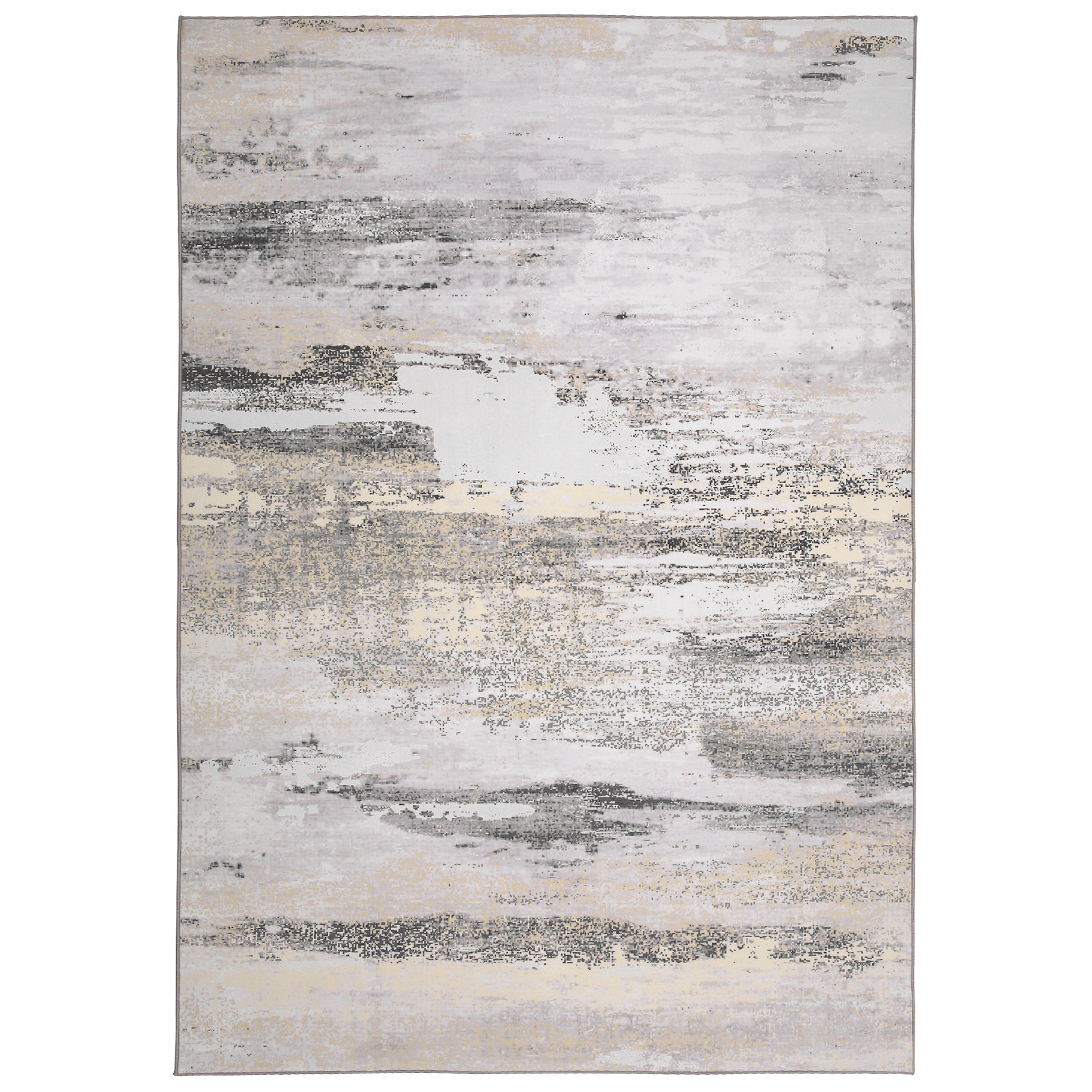 Machine Made Polyester Rugs Sangdo Rectangle Machine Made Polyester Area Rug in Beige & Reviews ...