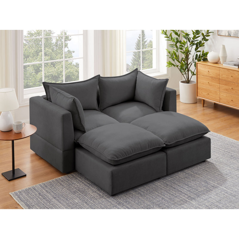 Borror 66.9'' Modular, Gray 100% Polyester