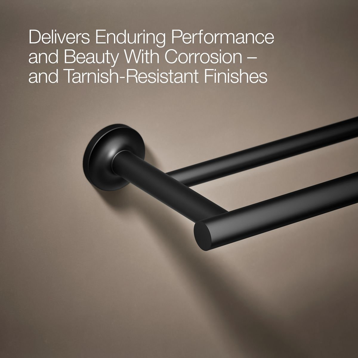 Purist 25" Double Wall Mounted Towel Bar, Matte Black