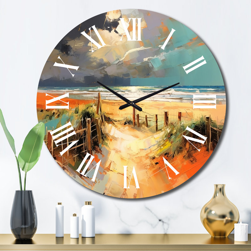 Horloge murale en métal Beach I, Grand