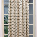Fabdivine Gray and Brown Handmade Block Print Curtain Home Decorative,  Floral Pleated Pinch Cotton for Soft Boho Blackout Office, Window Drapes, Summer Season, Heeramoti