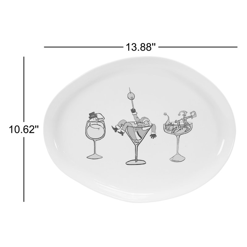 Plateau en grès avec icône des Fêtes