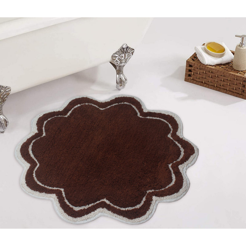 Tapis pour salle de bain Dobrinka, Brun, 30 po (rond)