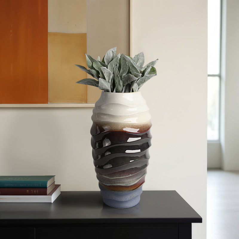 Cordoba Small Cream Vase, 19" H x 10" W x 10" D