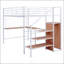Lit mezzanine double en métal avec bureau et grille en métal