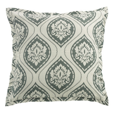 Belmont White & Seafoam Green Floral Euro Sham