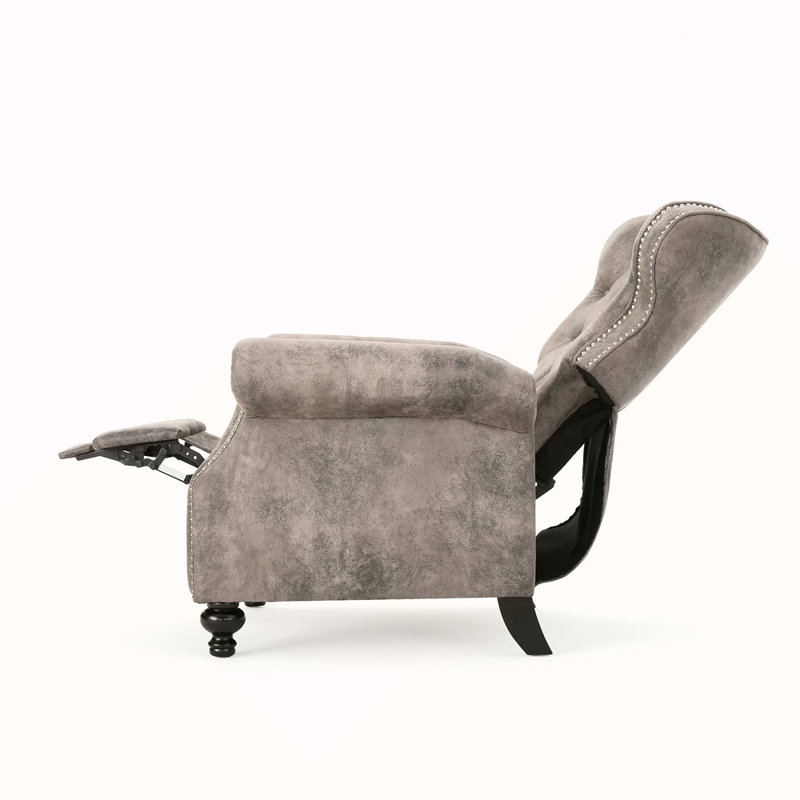 PUSH RACK RECLINER, Gray Microfiber